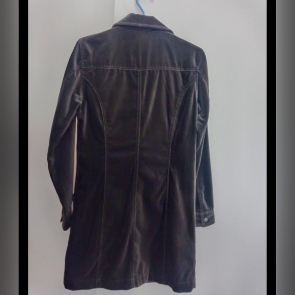 Vintage GAP long sleeve grey Velvet mini dress - Picture 2 of 4